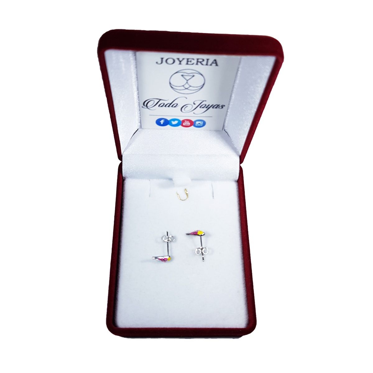 TODOJOYAS - Aros de Pajaro Multicolor Plateado