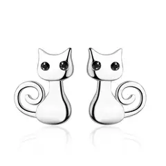 TODOJOYAS - Aros de Gatitos Plateado