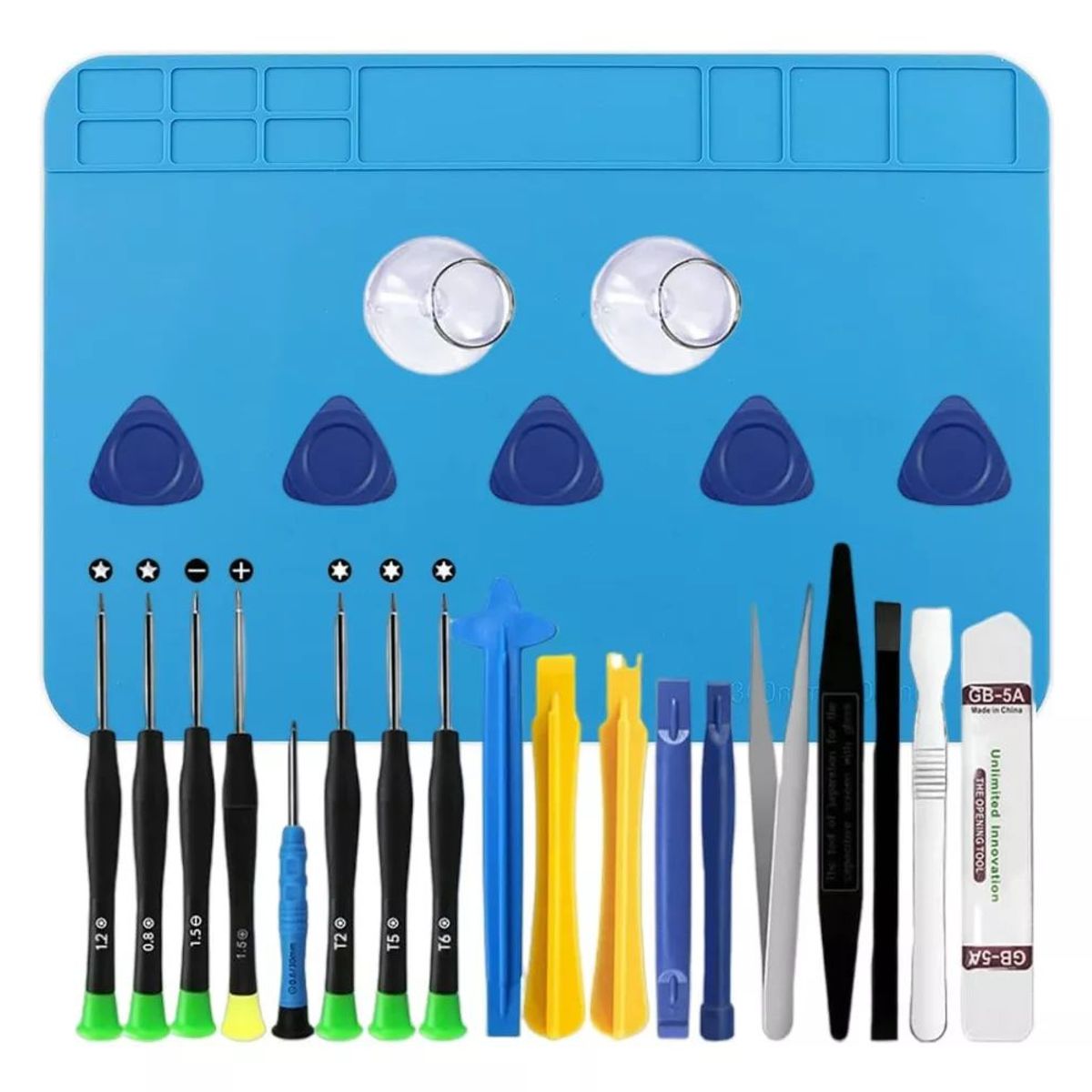 KUANGYE - Kit Herramientas 24 En1 Reparación Smartphones + Alfombra