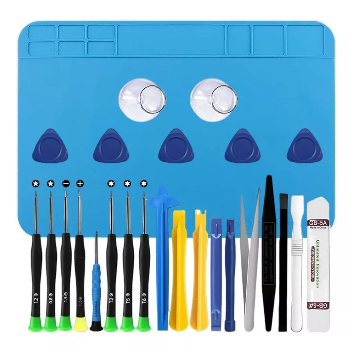 KUANGYE - Kit Herramientas 24 En1 Reparación Smartphones + Alfombra