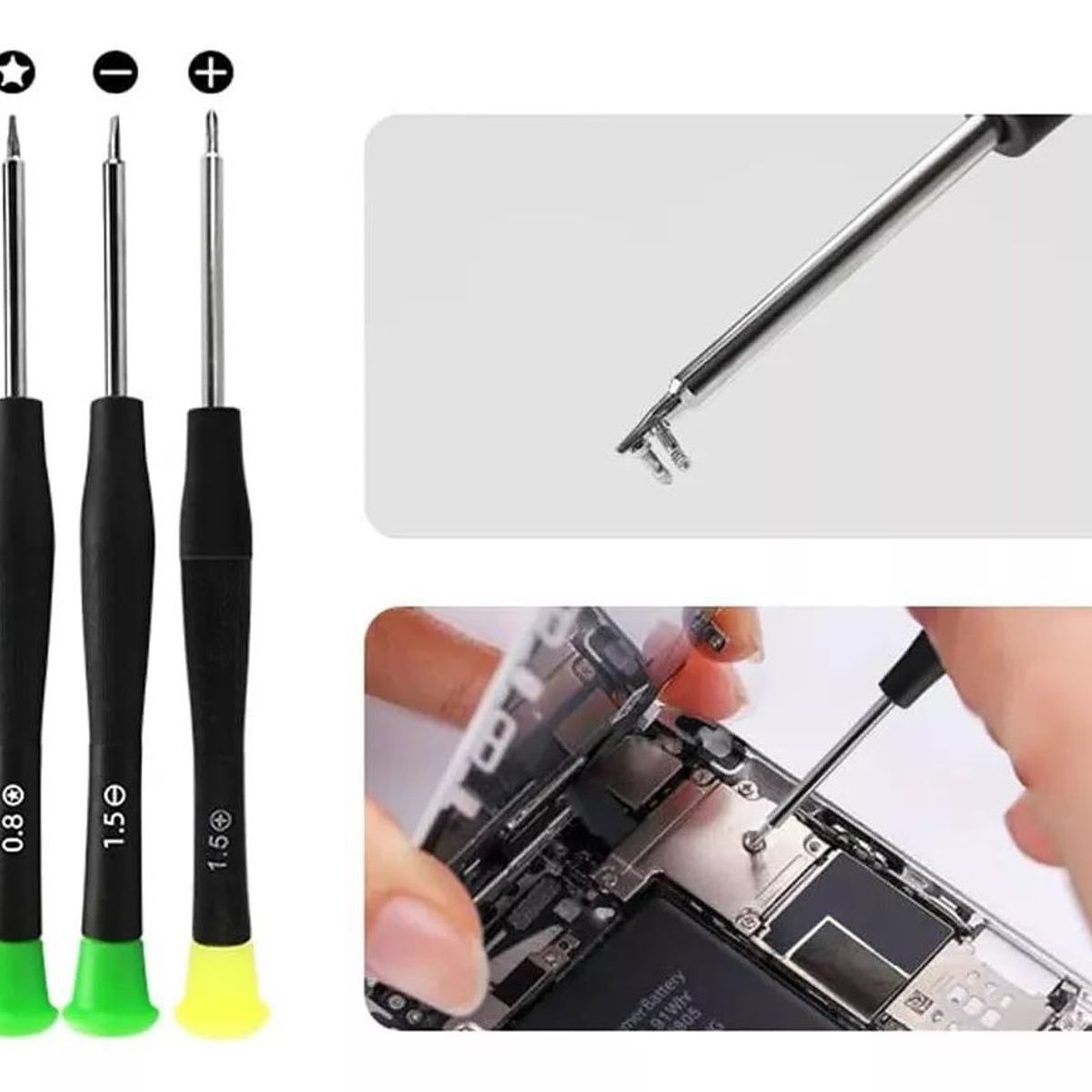 KUANGYE - Kit Herramientas 24 En1 Reparación Smartphones + Alfombra