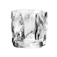 DANNY HOME - Set de 4 Vasos de Vidrio Estilo Irregular Color Transparente 280 ml