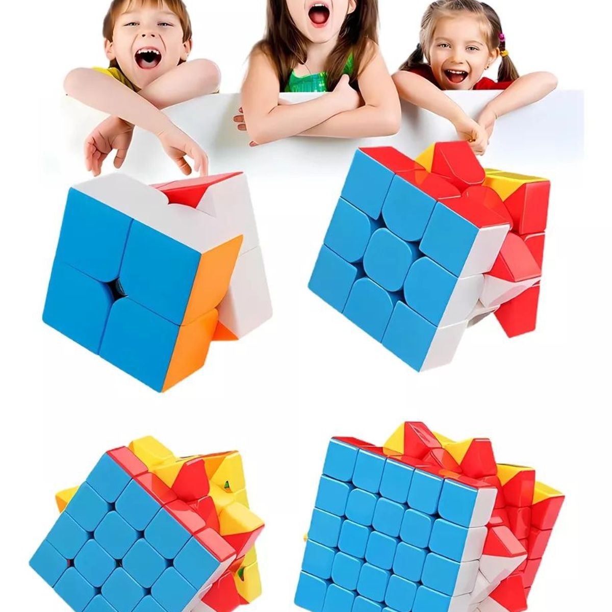 KUANGYE - Pack 4 Cubos Tipo 2x2, 3x3, 4x4, 5x5