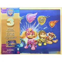 GENERICO - IMEX 6067929 PAW PATROL MIGHTY 3 PUZZLES MADERA