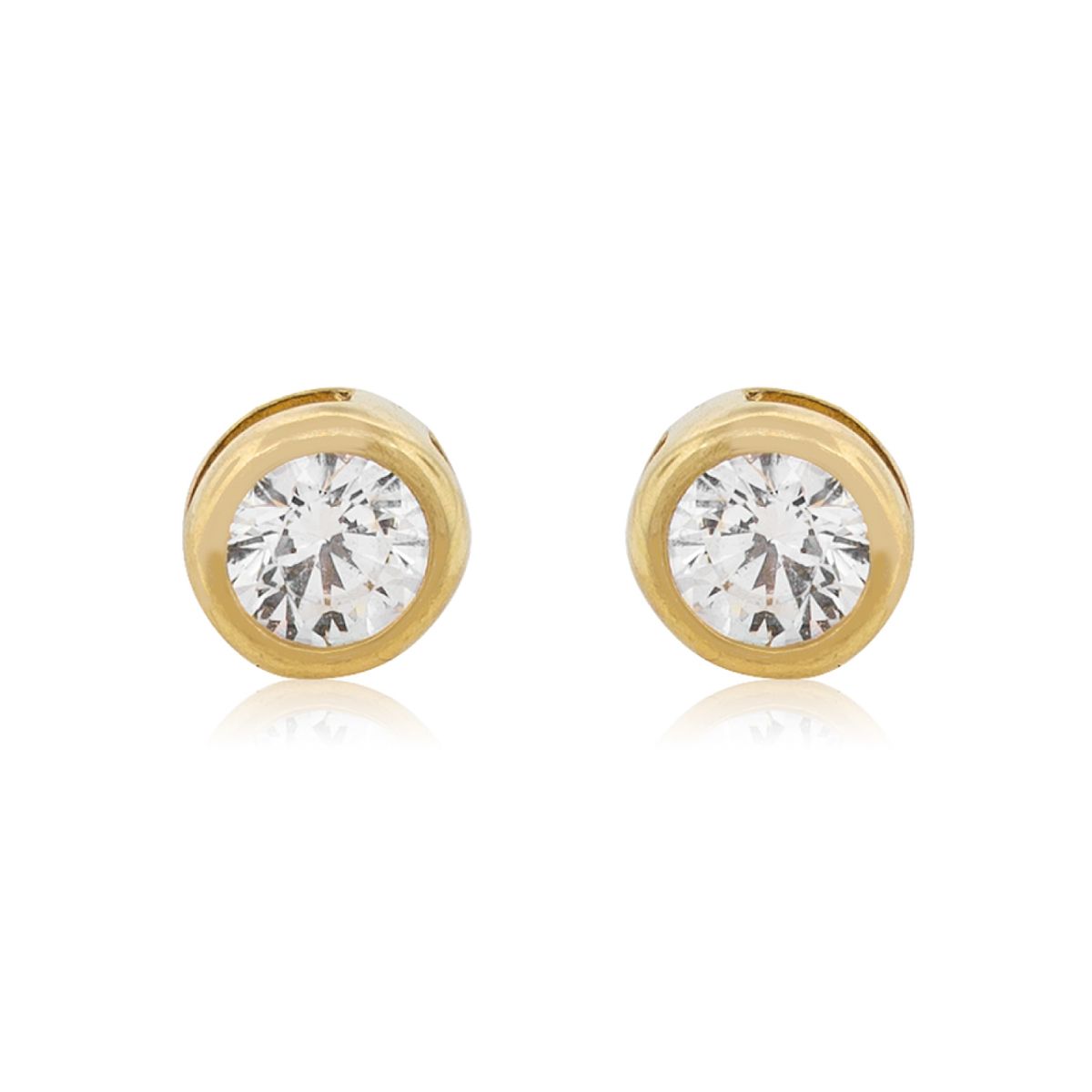 JB JOYAS BARON - Aros de Oro 18kt Punto de Luz Circonitas