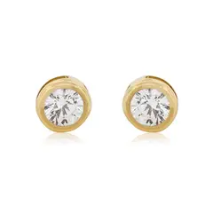 JB JOYAS BARON - Aros de Oro 18kt Punto de Luz Circonitas