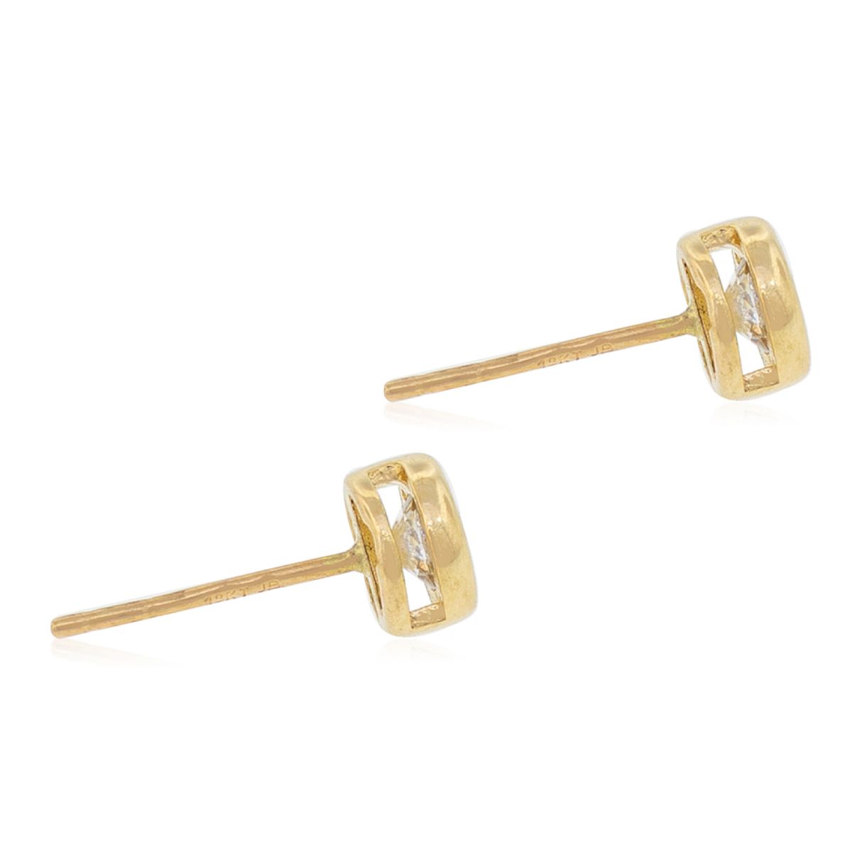 JB JOYAS BARON - Aros de Oro 18kt Punto de Luz Circonitas