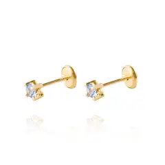 JB JOYAS BARON - Aros de Oro 18kt Aros Agua Marina 3mm