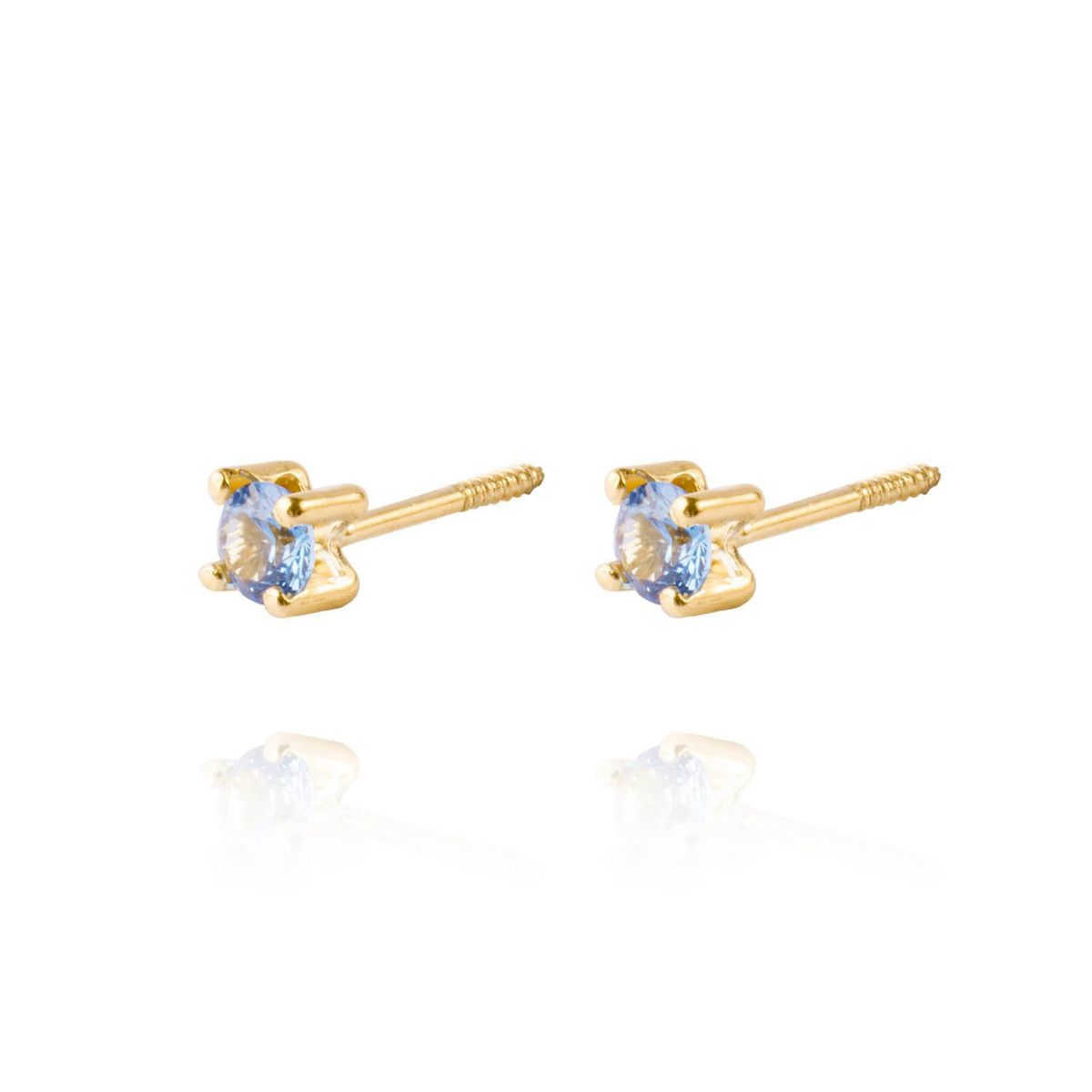 JB JOYAS BARON - Aros de Oro 18kt Aros Agua  Marina 3mm