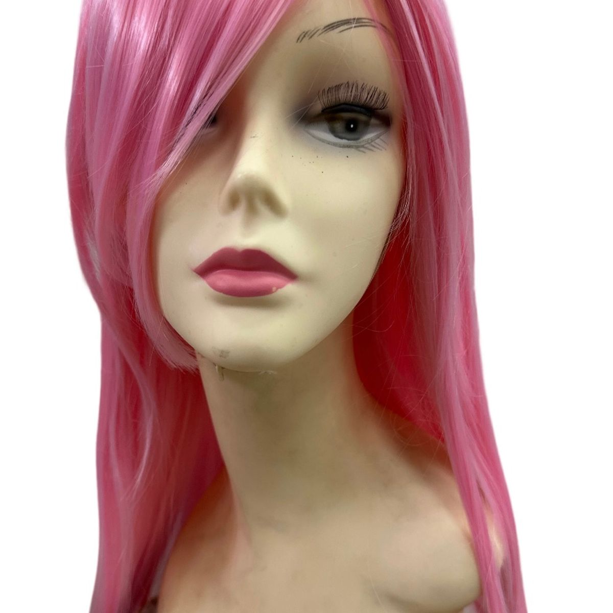 GENERICO - Peluca rosa pastel de kanekalon 60cm.