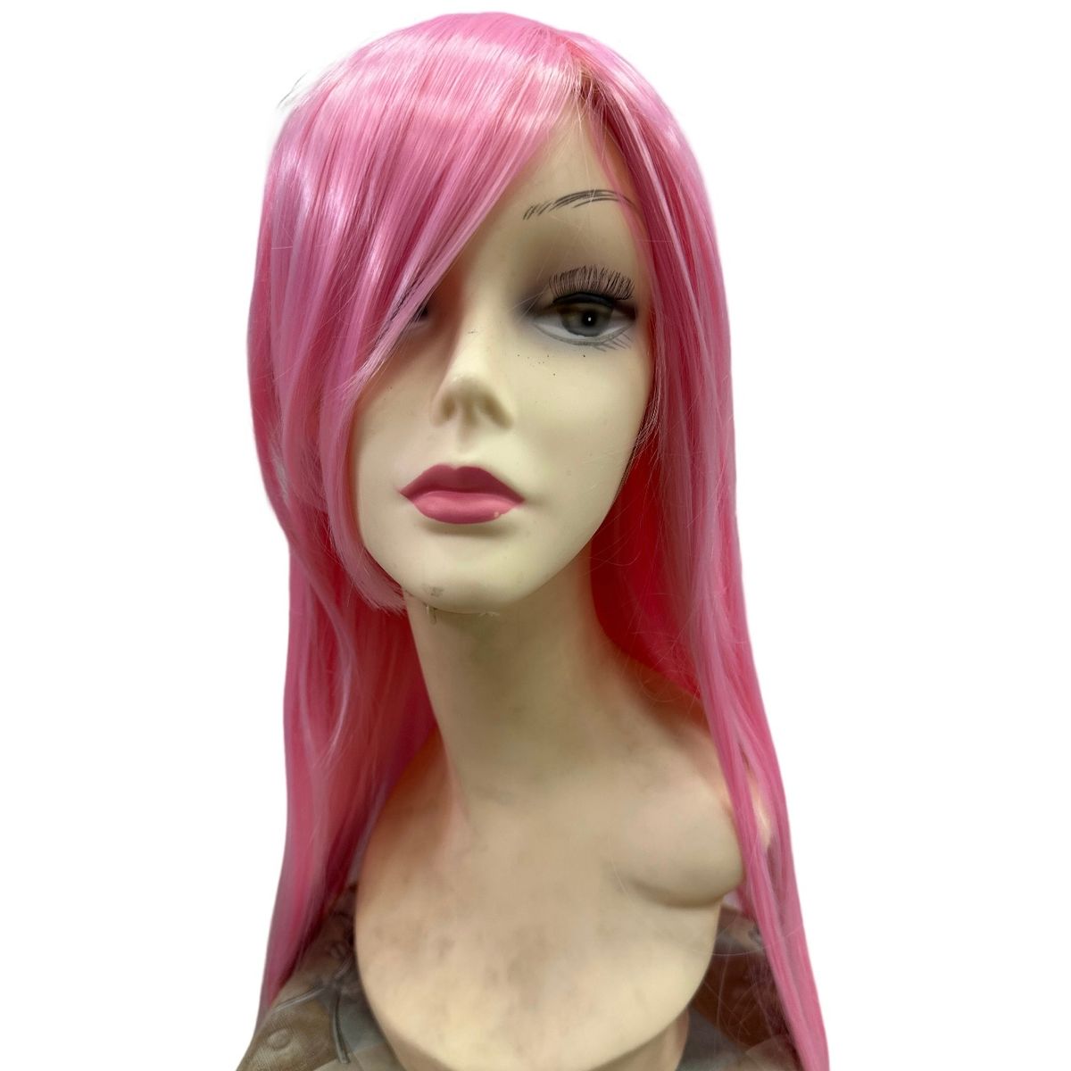 GENERICO - Peluca rosa pastel de kanekalon 60cm.