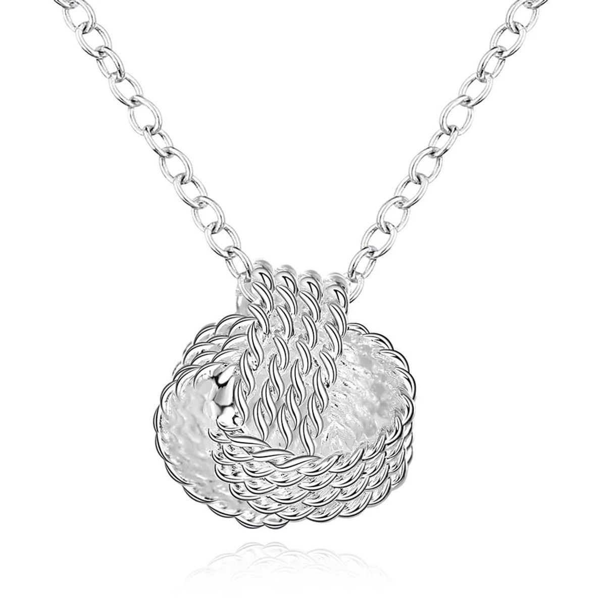 TODOJOYAS - Collar Colgante Nudo Plateado