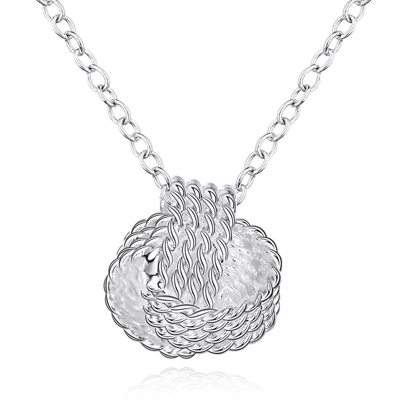 TODOJOYAS - Collar Colgante Nudo Plateado