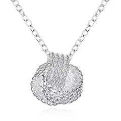 TODOJOYAS - Collar Colgante Nudo Plateado