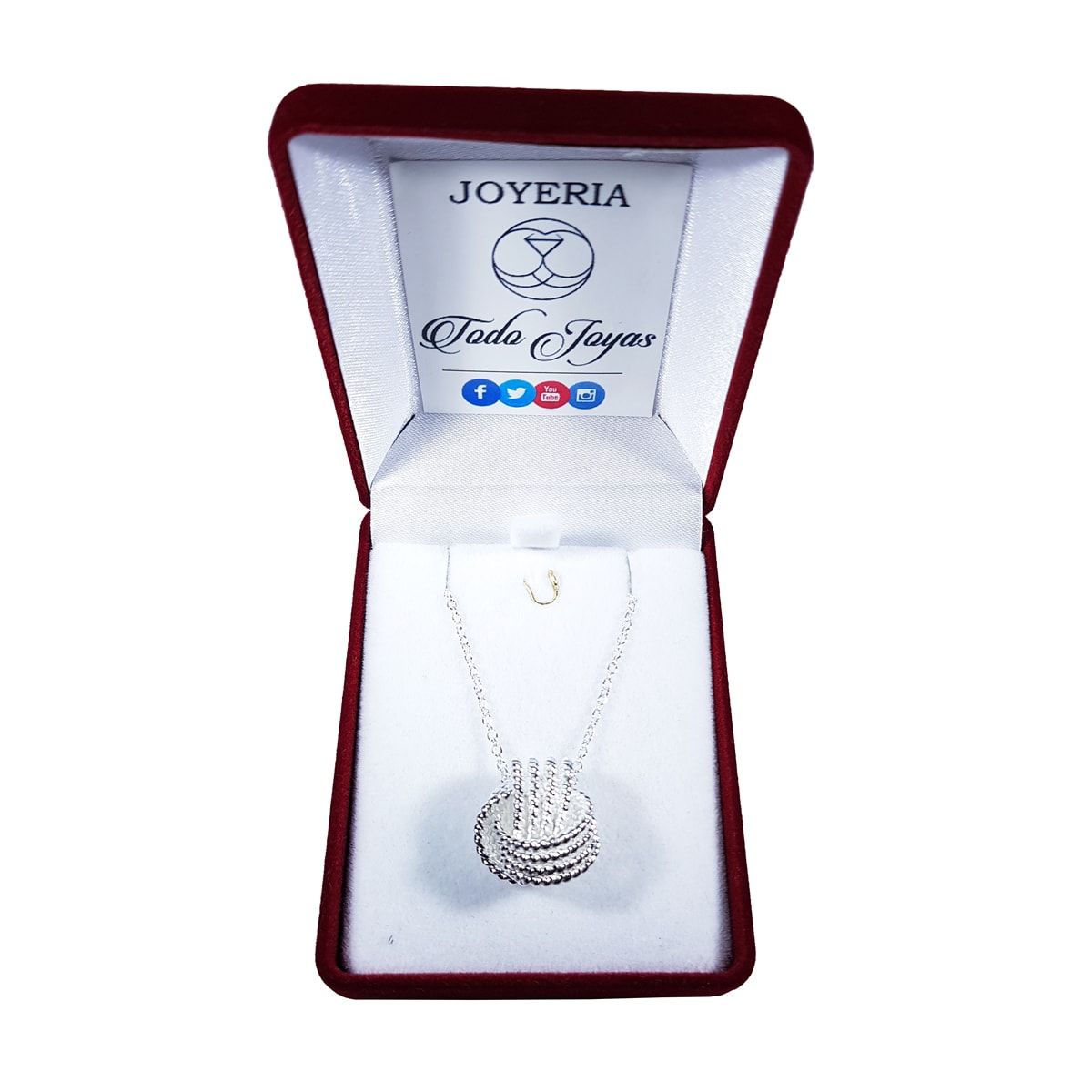 TODOJOYAS - Collar Colgante Nudo Plateado