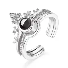 TODOJOYAS - Anillo Te amo en 100 Idiomas Plateado