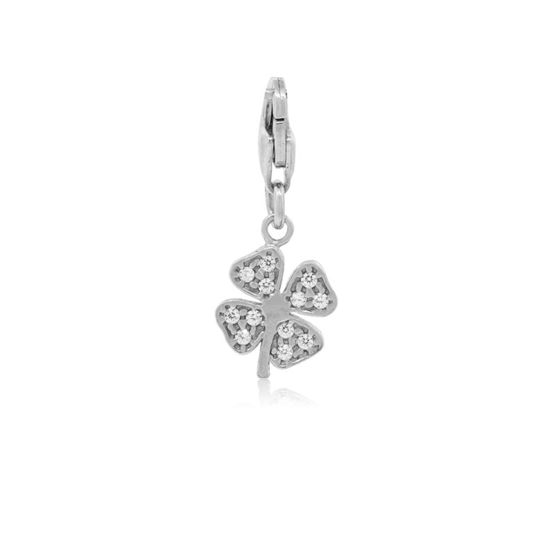 JB JOYAS BARON - Colgante de Plata Esterlina 925 Trebol Circon