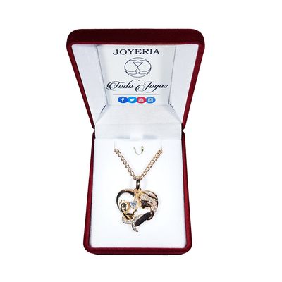 Imagen 2 del producto Collar Corazon Mama y Bebe Dorado Rosa