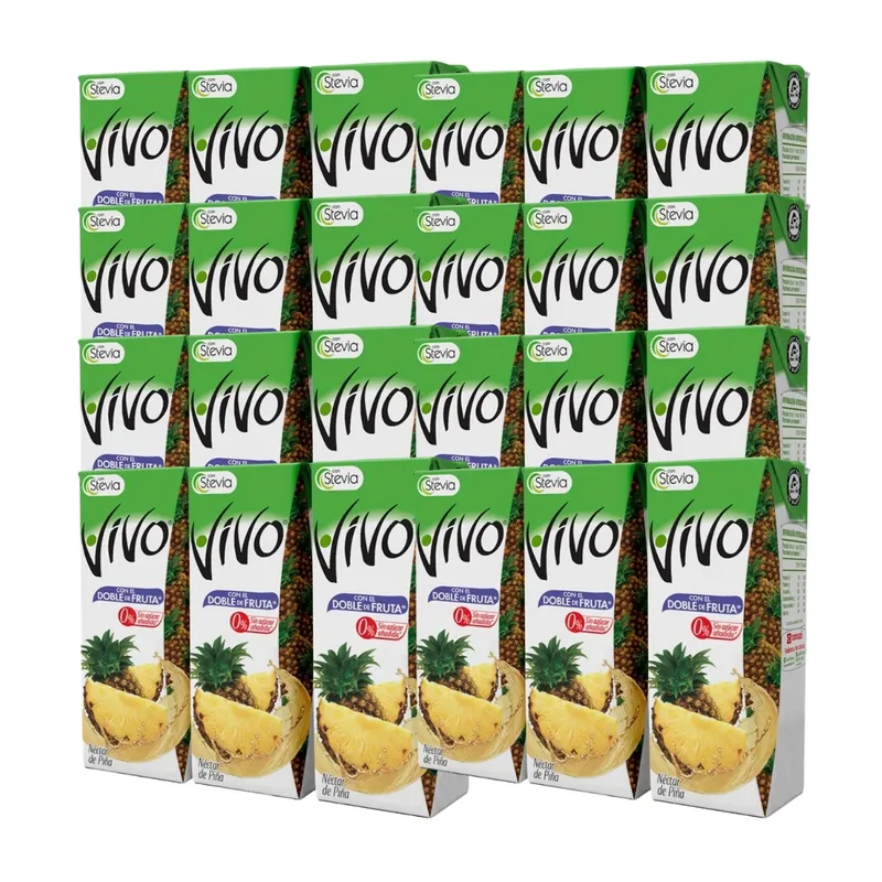 VIVO - Caja Jugos Néctar Vivo Doble Fruta 24 Unidades 190ml Piña