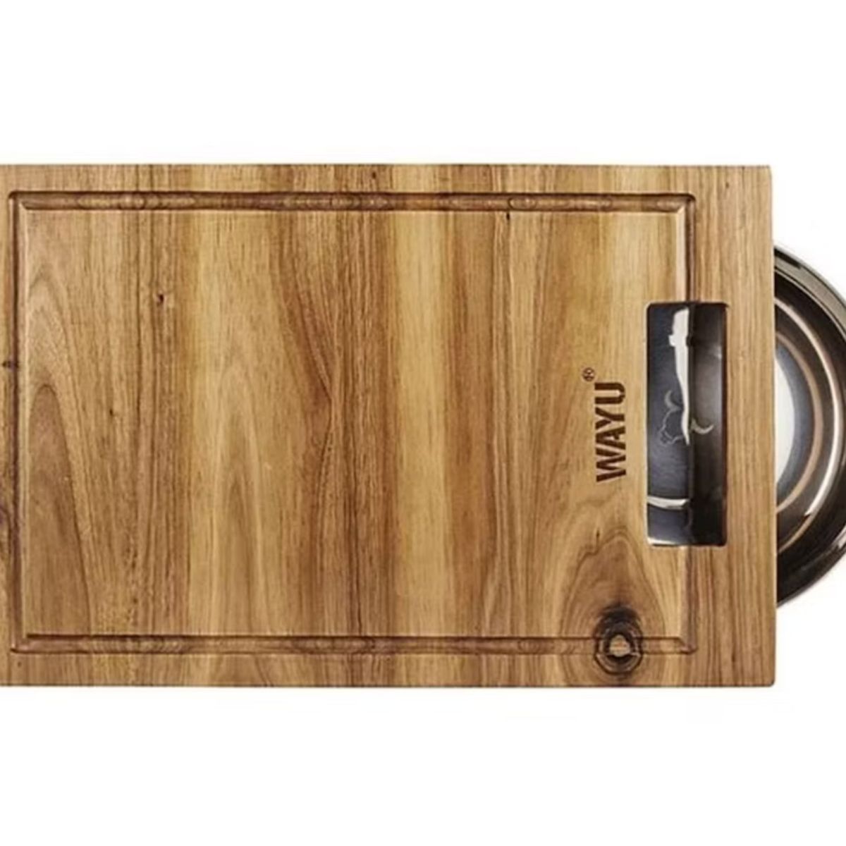 WAYU - TABLA MADERA BOWL  ACERO WAYU