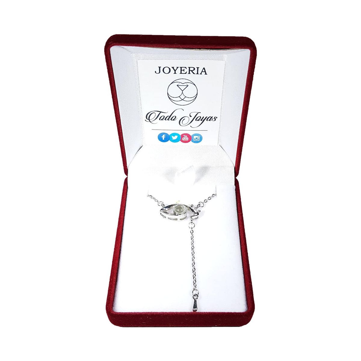 TODOJOYAS - Collar Ojo Te Amo en 100 Idiomas Plateado