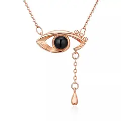 TODOJOYAS - Collar Ojo Te Amo en 100 Idiomas Dorado
