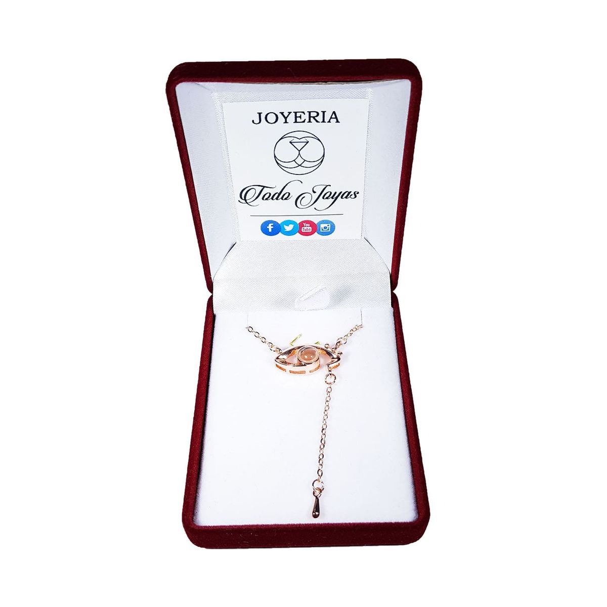 TODOJOYAS - Collar Ojo Te Amo en 100 Idiomas Dorado