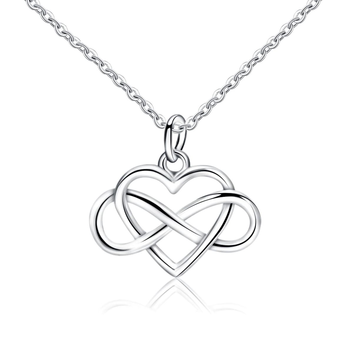 TODOJOYAS - Collar Corazon Infinito Amor Plateado