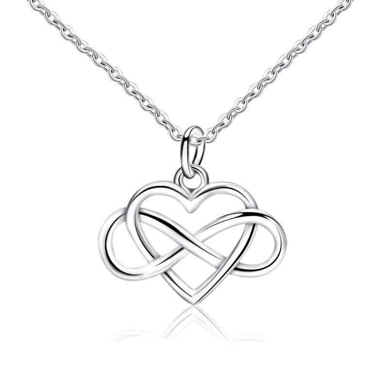 TODOJOYAS - Collar Corazon Infinito Amor Plateado