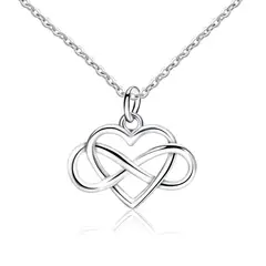 TODOJOYAS - Collar Corazon Infinito Amor Plateado