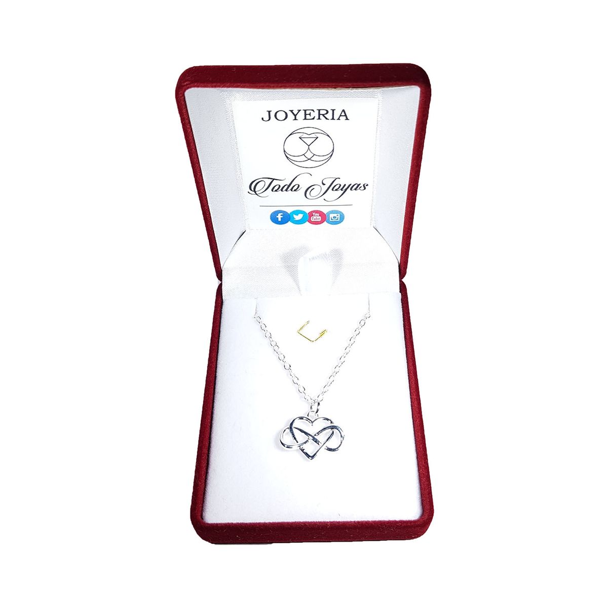 TODOJOYAS - Collar Corazon Infinito Amor Plateado
