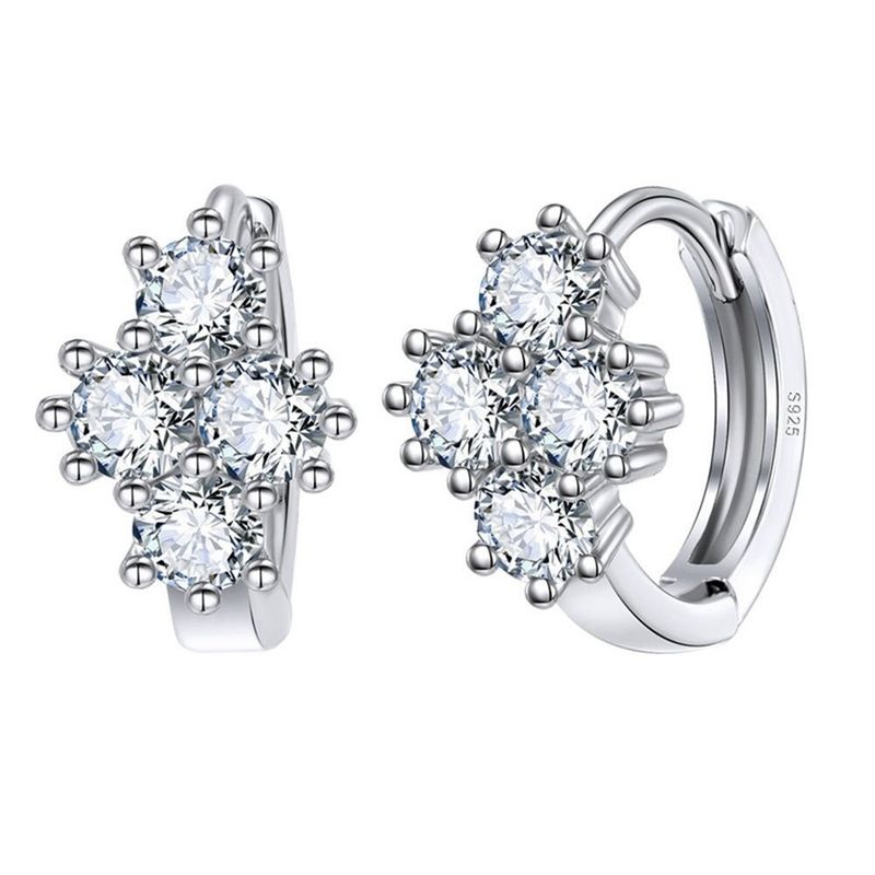 TODOJOYAS - Aros Flor Circones Plateado.-