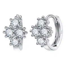 TODOJOYAS - Aros Flor Circones Plateado