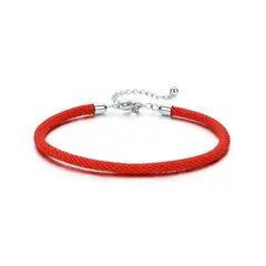 TODOJOYAS - Pulsera Plata 925 Cuerda Roja Charms