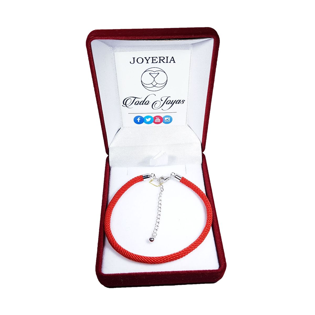TODOJOYAS - Pulsera Plata 925 Cuerda Roja Charms