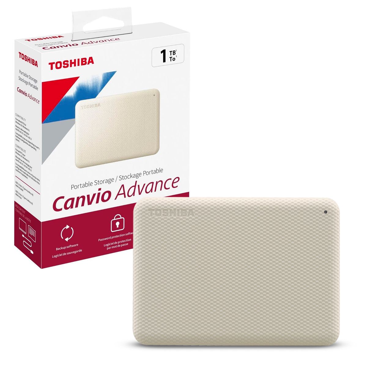 TOSHIBA - Disco Duro Externo Toshiba 1TB 2.5" Canvio Advance USB 3.2