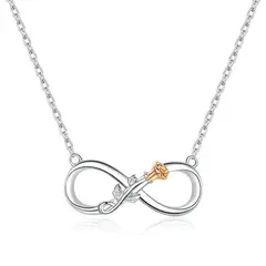 TODOJOYAS - Collar Plata 925 Infinito con Rosa
