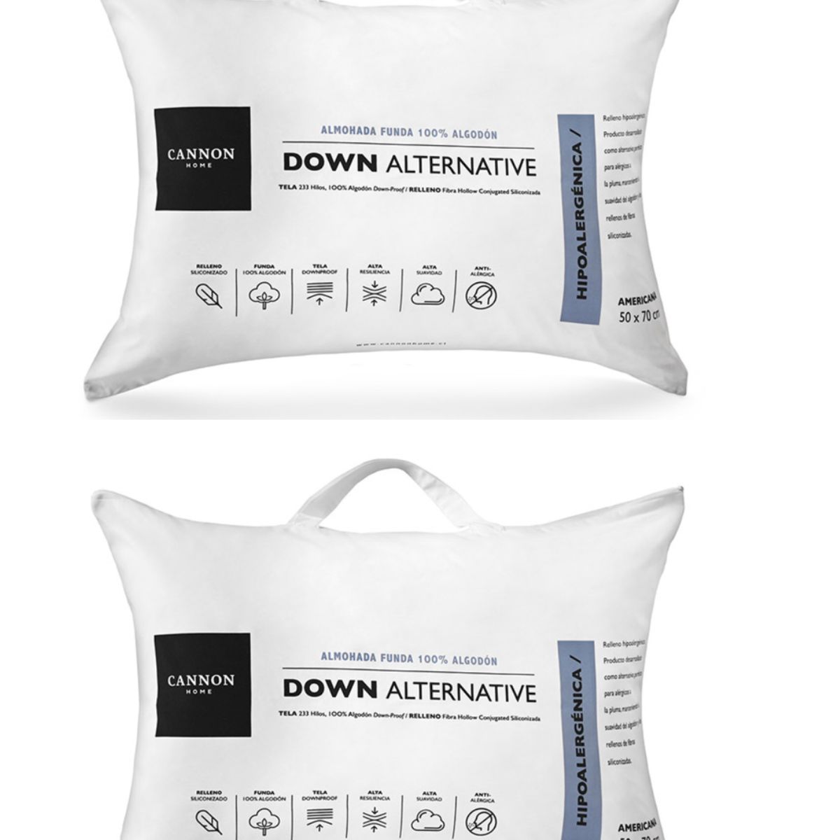 CANNON - Pack 2 Almohadas Cannon  240 Hilos Premium 50x70cm