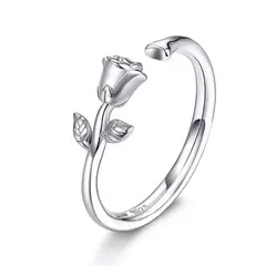 TODOJOYAS - Anillo Plata 925 Rosa Plateada Ajustable