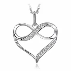 TODOJOYAS - Collar Plata 925 Doble Corazon con Infinito