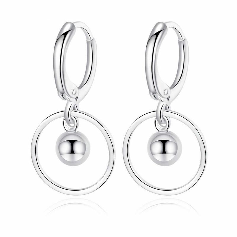 TODOJOYAS - Aros Argollas Bolita Plateado