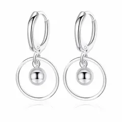 TODOJOYAS - Aros Argollas Bolita Plateado