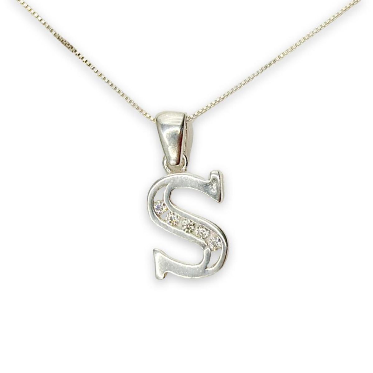 GENERICO - Collar Letra S Circones Juvenil Plata 925 Mas Caja Regalo