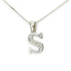 GENERICO - Collar Letra S Circones Juvenil Plata 925 Mas Caja Regalo