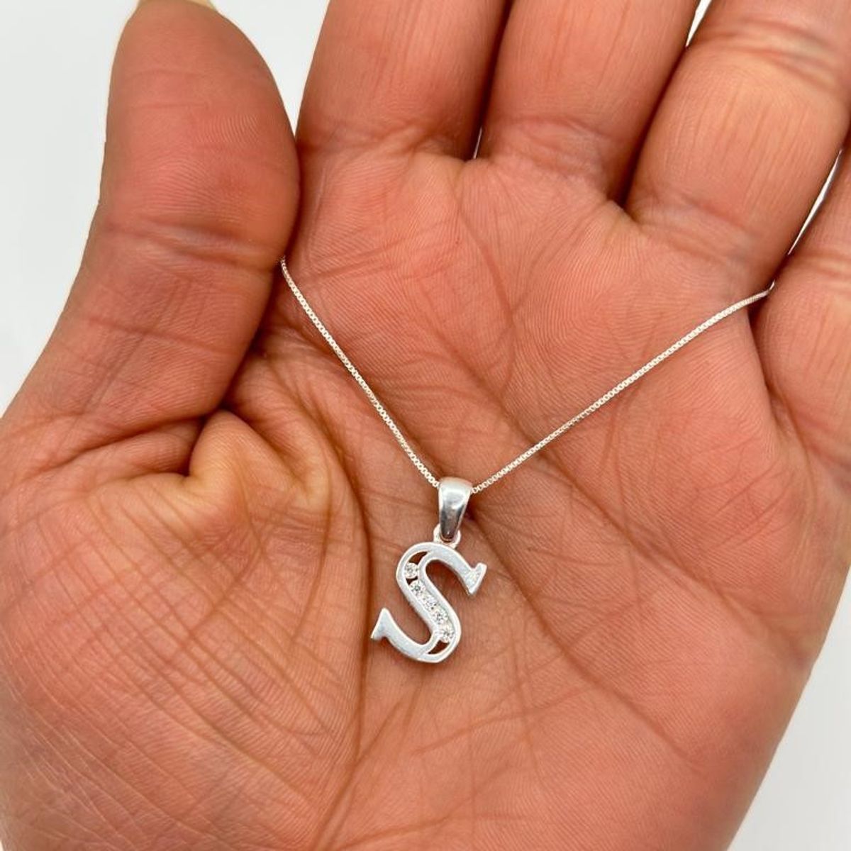 GENERICO - Collar Letra S Circones Juvenil Plata 925 Mas Caja Regalo