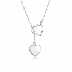 TODOJOYAS - Collar Amor Doble Corazon Plateado