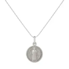 TODOJOYAS - Collar Medalla Plata 925 San Benito Protector