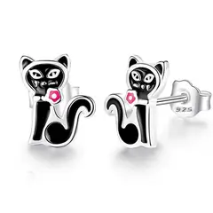 TODOJOYAS - Aros Plata 925 Gato Negro