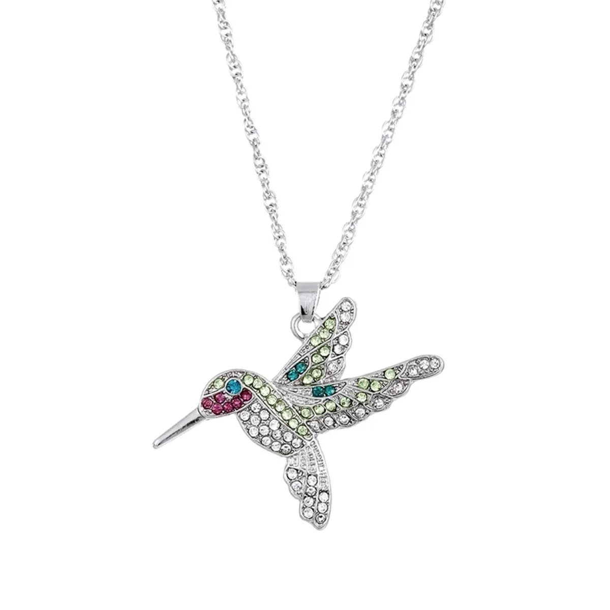 TODOJOYAS - Collar Colgante Colibri con Circones Plateado