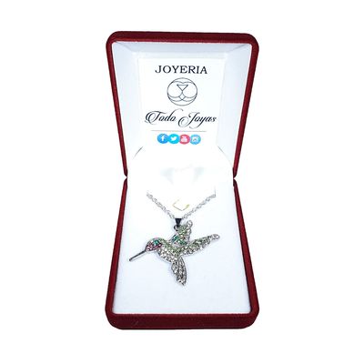 Imagen 2 del producto Collar Colgante Colibri con Circones Plateado